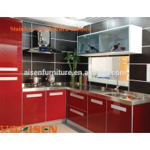 China Fabrik Preis Edelstahl modular billig Küchenschrank / moderne Metall Küche Schränke Design